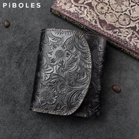 fashion womens wallet handmade genuine leather credit card slot design short wallet for female organizer luxury men coin purse