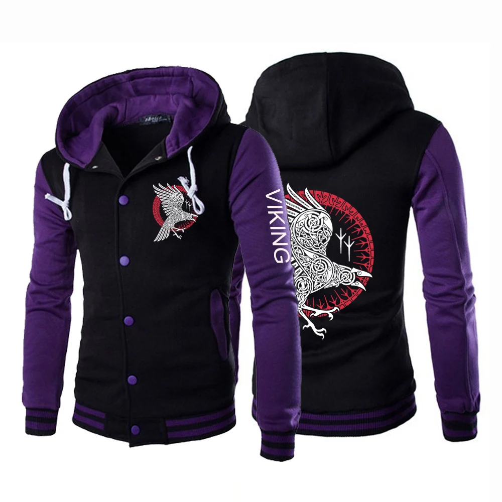 

2021 Autumn Men's Viking legend Ragnar's Raven Designer Casual Jackets Baseball Uniform Sport Cotton Sweatshirt Coats Hoodies