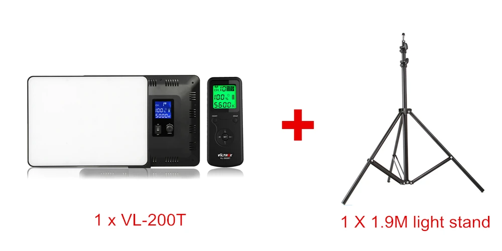 VILROX 3/2 шт VL-200T двухцветный Диммируемый беспроводной дистанционный светодиодный светильник для видеосъемки, панельный светильник, комплект+ 7" светильник, подставка для студийной съемки