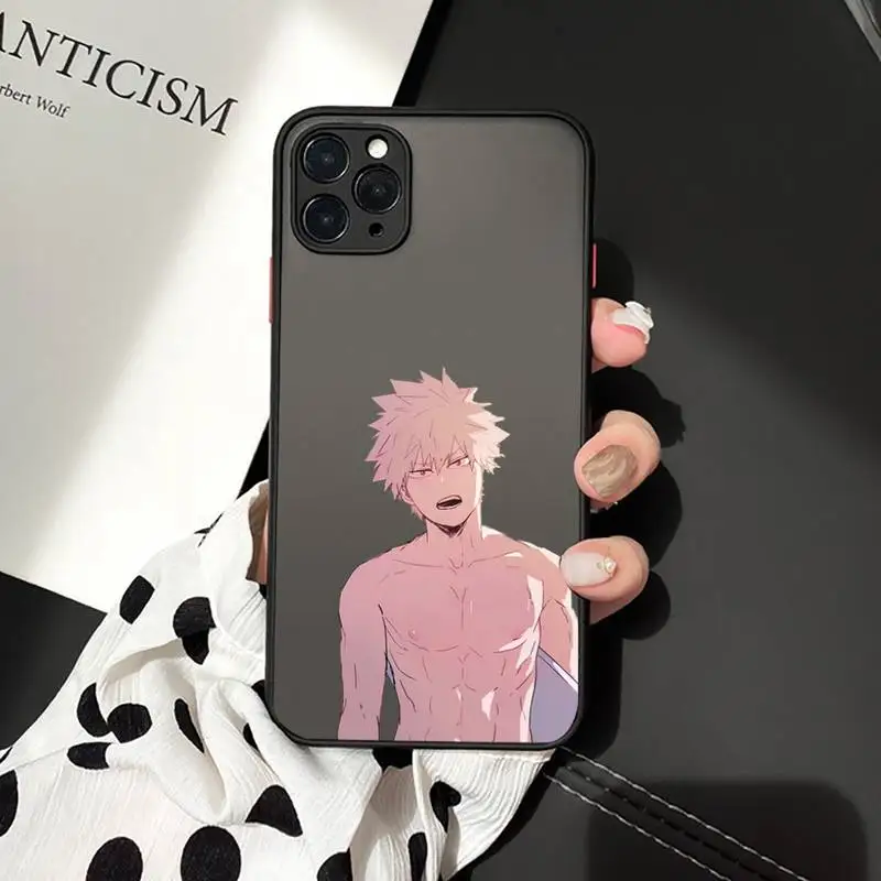 

My hero academia Phone Case Matte Transparent for iPhone 7 8 11 12 s mini pro X XS XR MAX Plus mobile bags