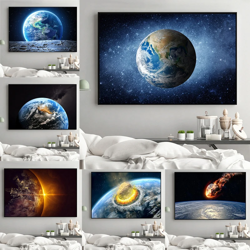 

Картина на холсте, галактика, звезды, планета, отверстие, космос, Вселенная, земля, метеорит, плакаты и принты, Настенная картина для домашнег...