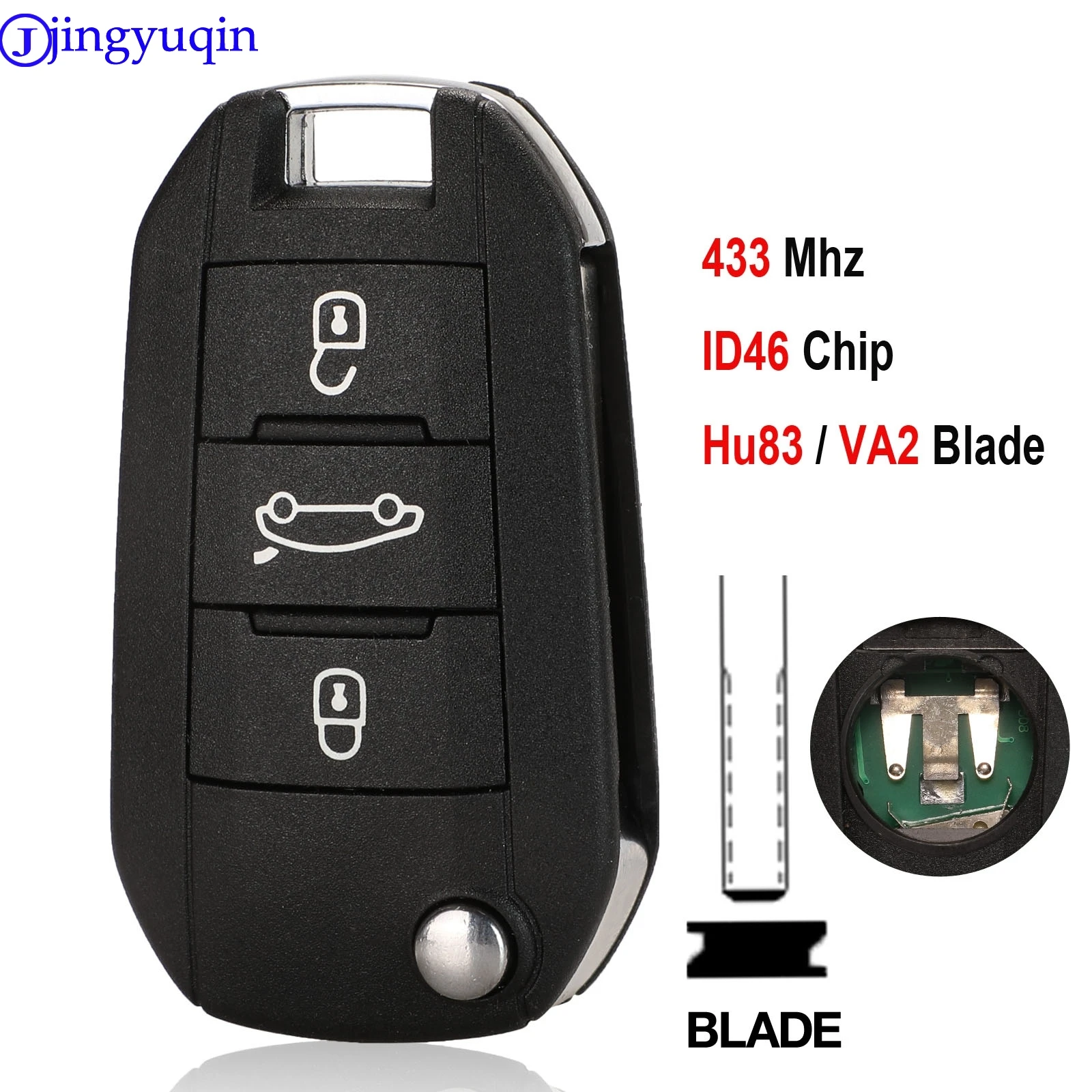 Автомобильный Дистанционный ключ jingyuqin 434 МГц для Citroen C4L New Elysee Peugeot 508 3008 2008 301 ID46