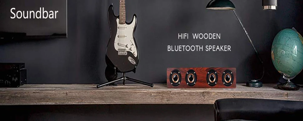 Soundbar HiFi беспроводной деревянный Bluetooth динамик Настольный динамик Поддержка TF карты AUX Громкая связь аудио для книжной полки телефона дома