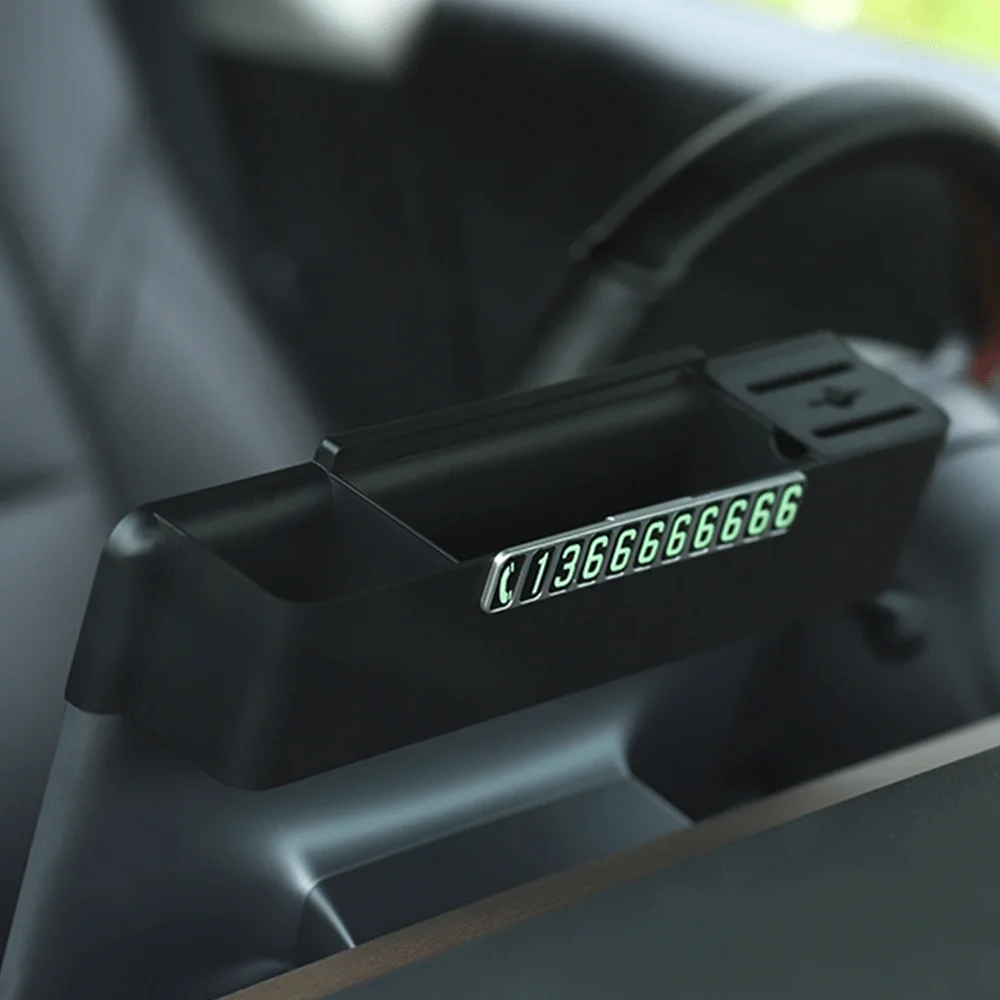 

For Tesla Model 3 Accessories LCD Screen Storage Box Phone Holder ABS Multi-function Hidden Stowing Tidying