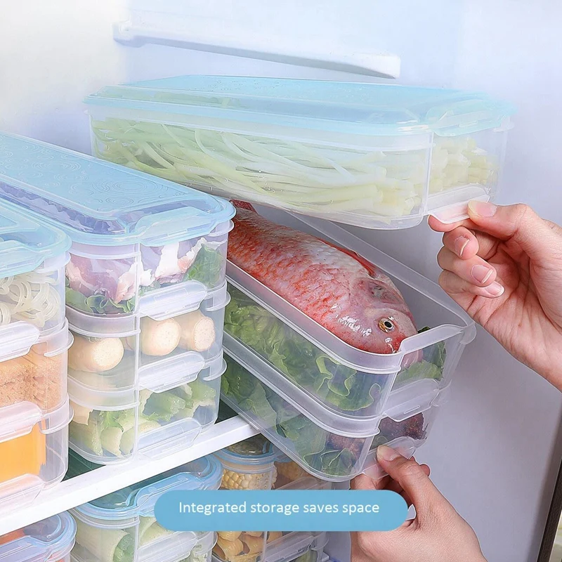 2 упаковки пластиковых ящиков для хранения холодильников контейнеры продуктов с