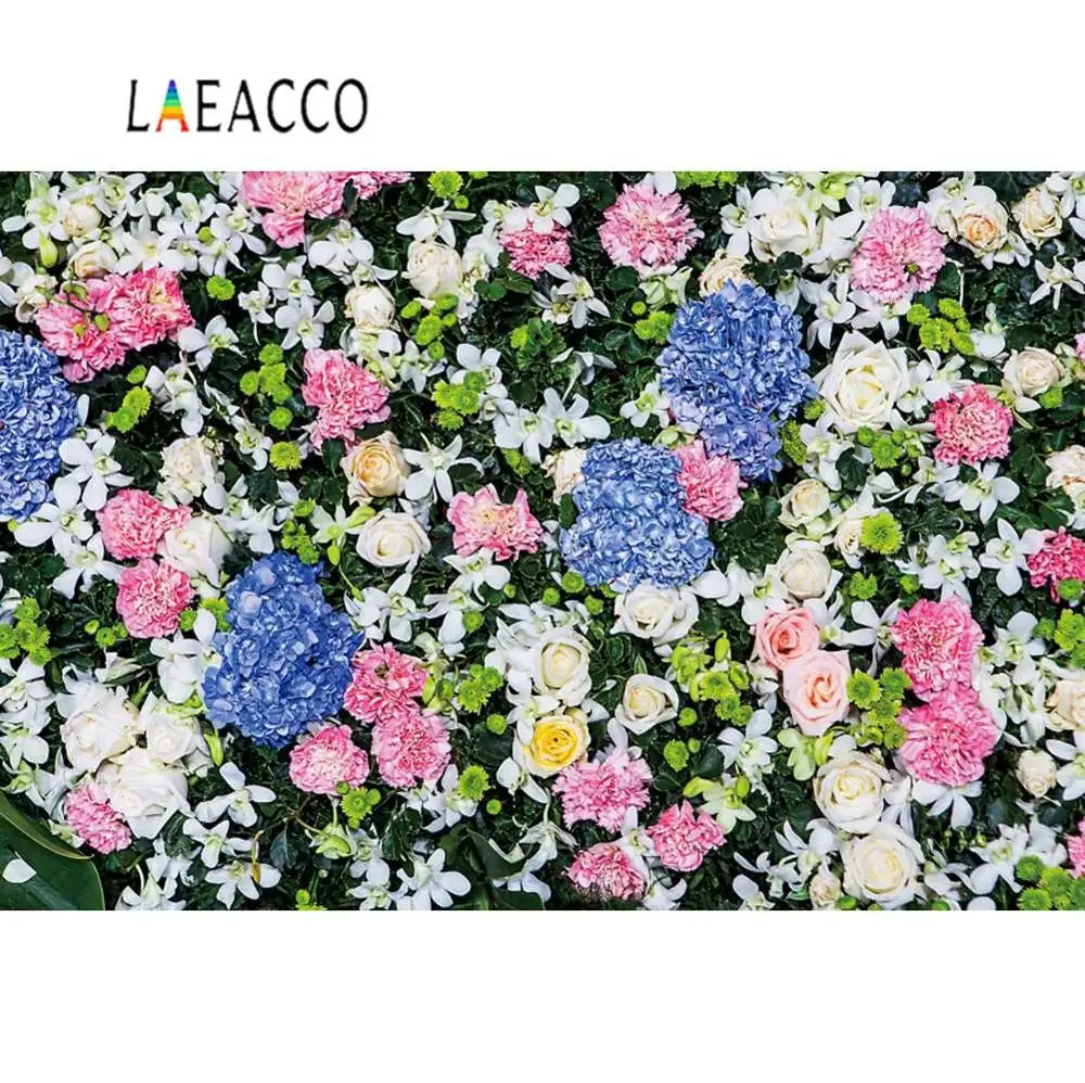 Laeacco виниловые фоны для фотосъемки розовые свадебные цветы стены любовь