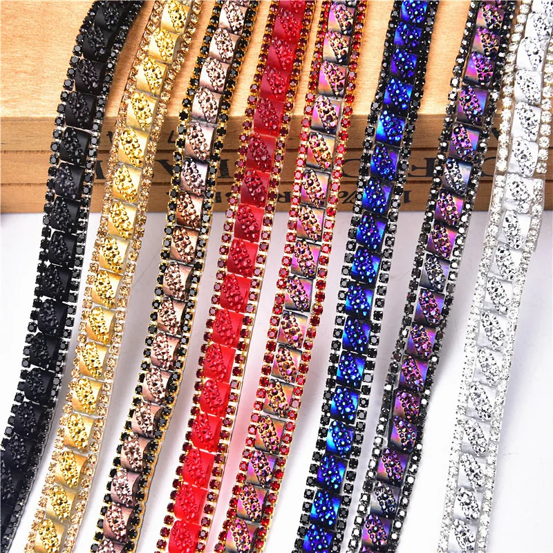 Красивая Хрустальная стразы горячей фиксации обрезка 5 ярдов сделай сам