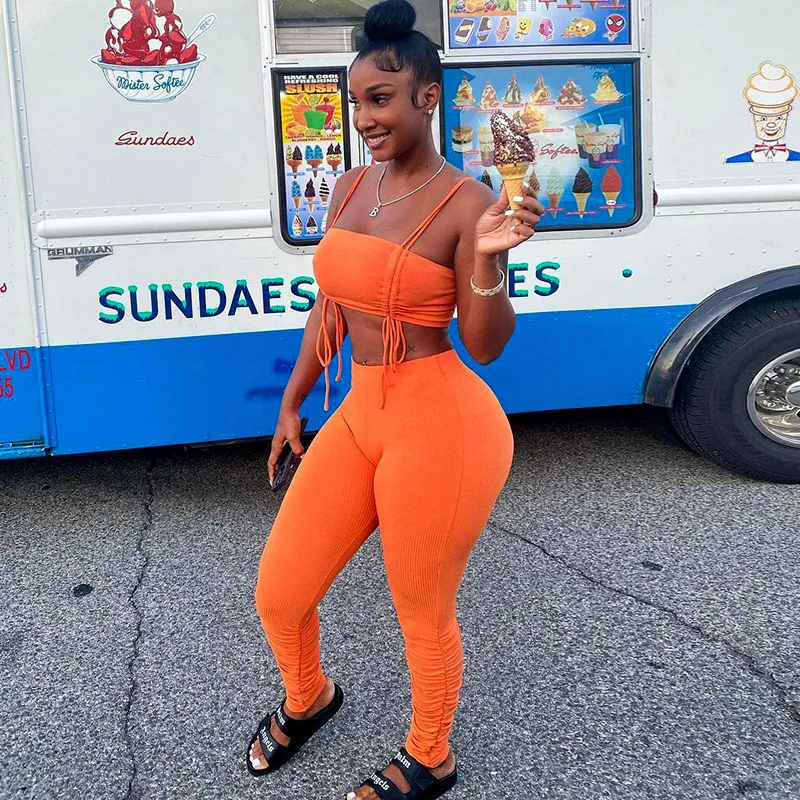 

FMZXG 2021 Женский вязаный комплект из 2 предметов, Женский Топ на шнуровке, летняя одежда для женщин, сексуальный женский костюм