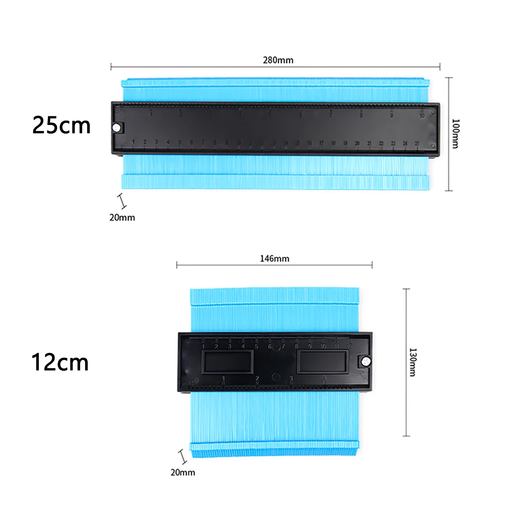 

Irregular Contour Gauge 12cm / 25cm Shape Gauge Duplicator Profile Duplication Gauge Contour Template Woodworking Measuring Tool