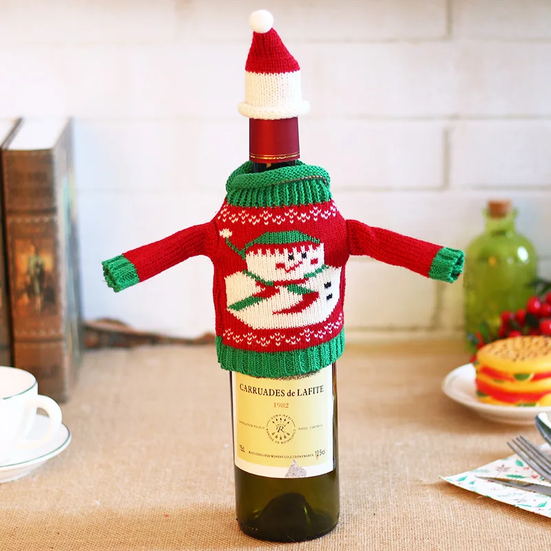 M4- Snowman Год подарок Санта Клаус винная бутылка пылезащитный чехол Xmas Noel рождественские украшения для дома Navidad декор для обеденного стола - Цвет: M4- Snowman