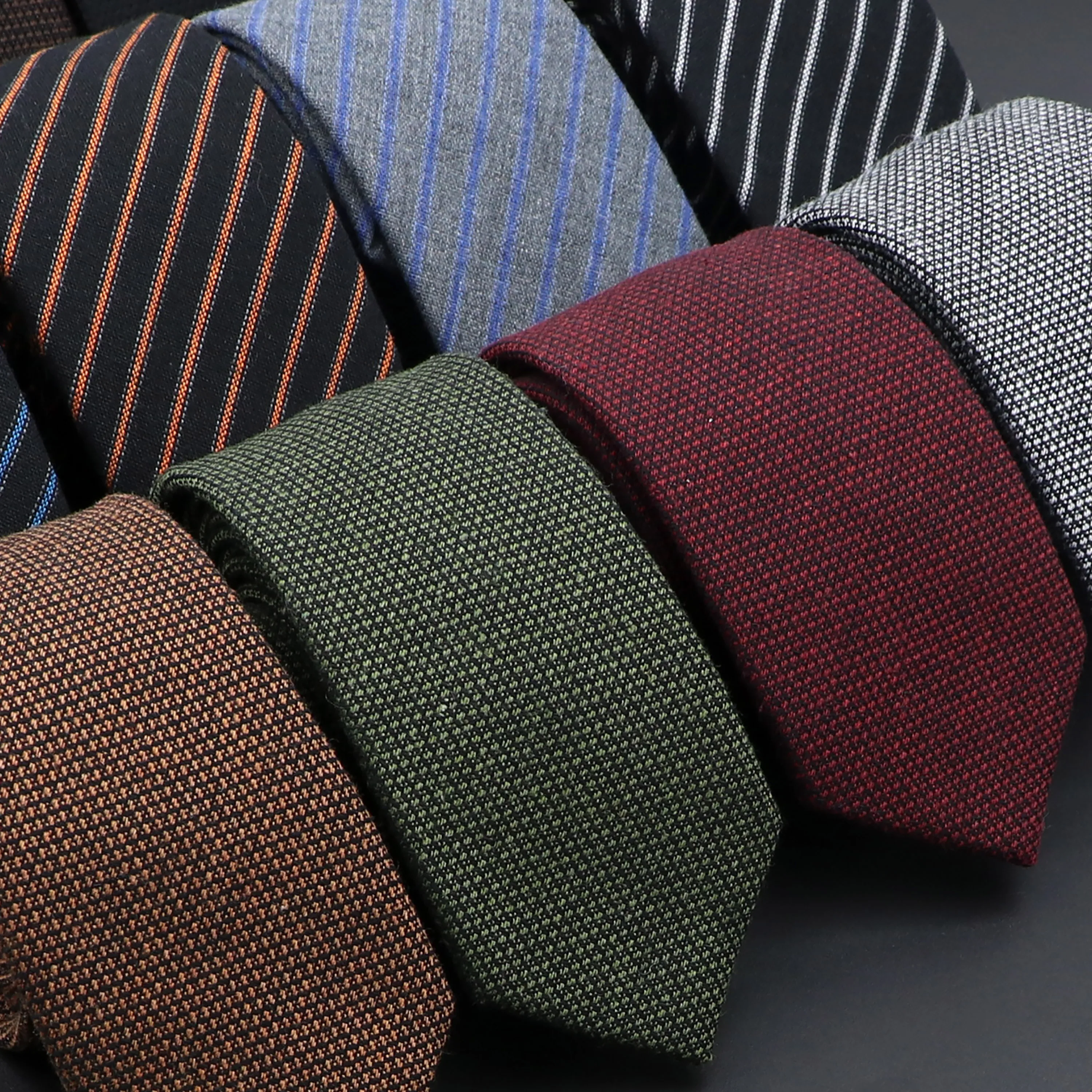Corbatas de lana hechas a mano para hombre, corbatas de cuello estrecho a rayas de Cachemira, accesorios informales de alta calidad