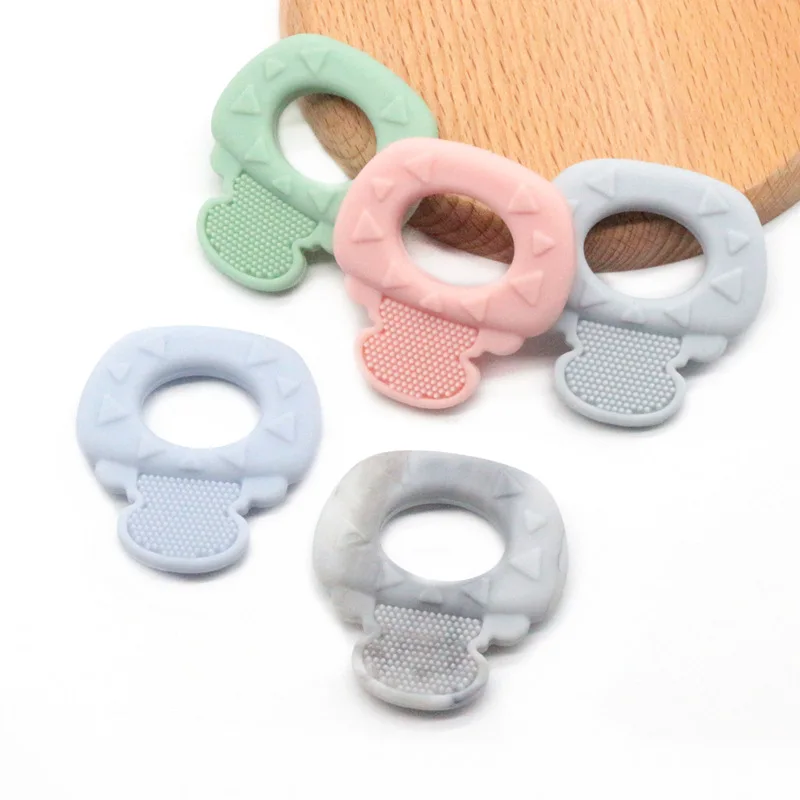 

Unique Key Shape Silicone Baby Teether BPA Free Silicone Teether Beads Chewing Baby Teething Pendant Tooth Training Toys
