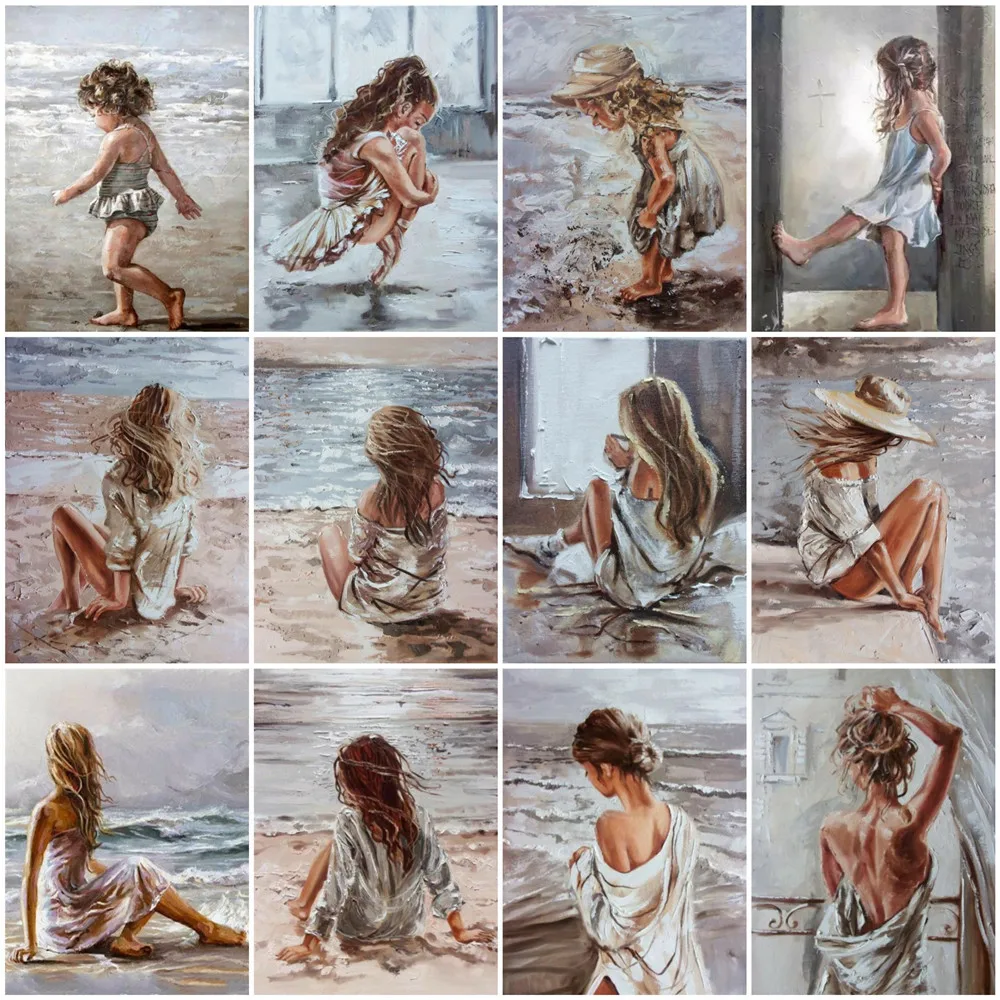 

Картина по номерам HUACAN, уникальный подарок для девочек, ручная роспись, домашний декор, рисунок по номерам, декор детской комнаты