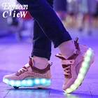 Детские кроссовки с подсветильник кой, светящиеся кроссовки на колесиках, светодиодная обувь с подсветкой, тапочки, размеры 28-40