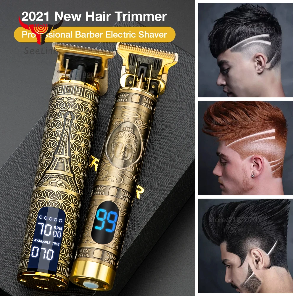 

Hair Trimmer For Man USB Rechargeable T-Outliner LCD Hair Clipper Barber Shop Men's Shaver Trimmer Beard Hair Cutting Machine