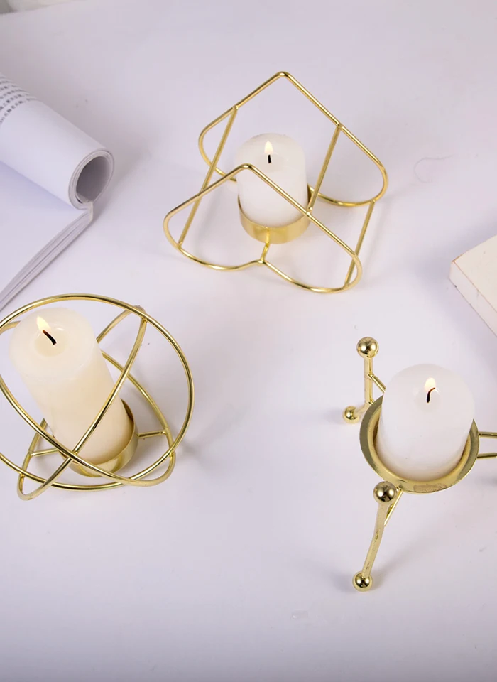 Ретро Классическая свечка трехногий держатель геометрический Подсвечник металл