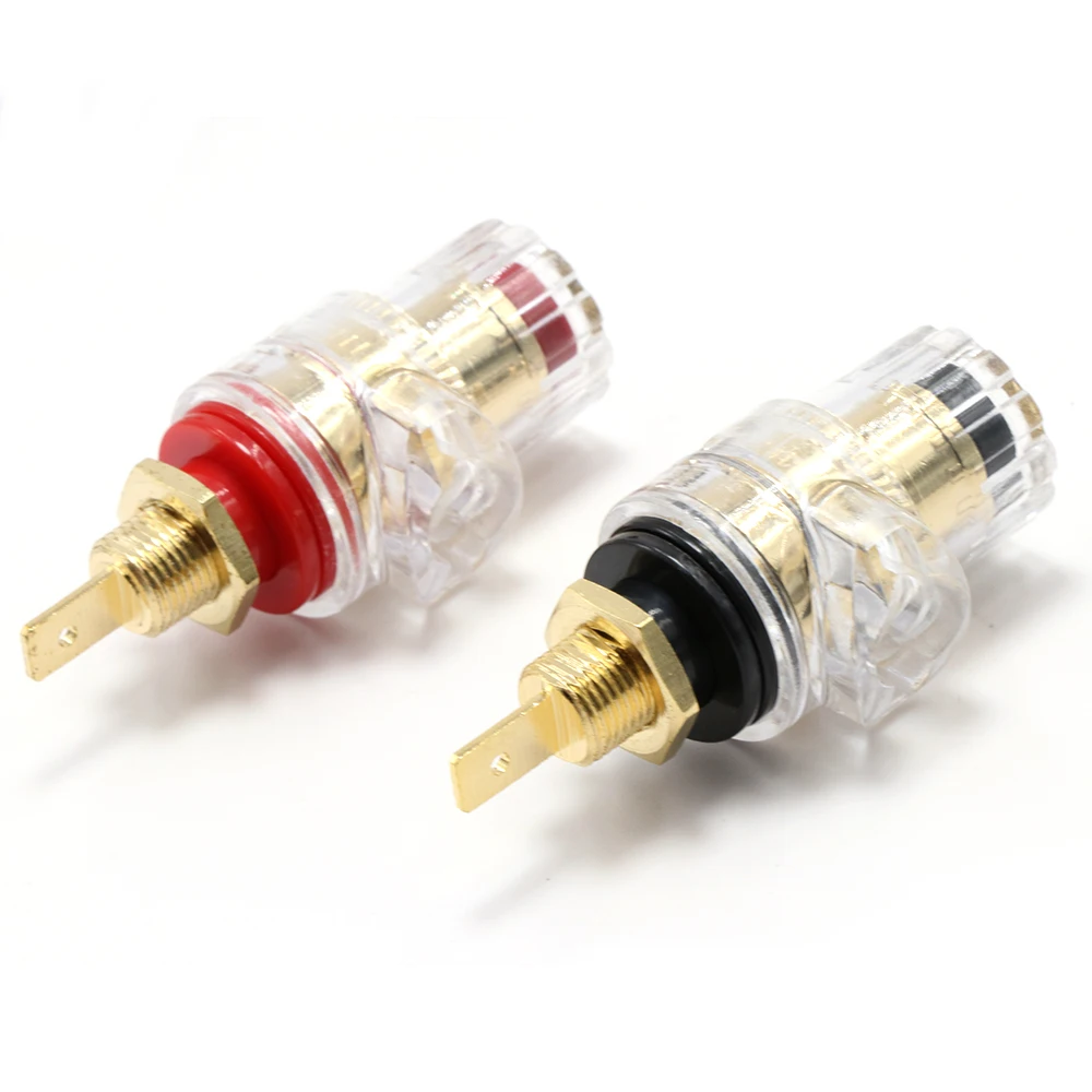 4 шт позолоченная латунная Винтовая клемма с гнездом вилка типа банан |