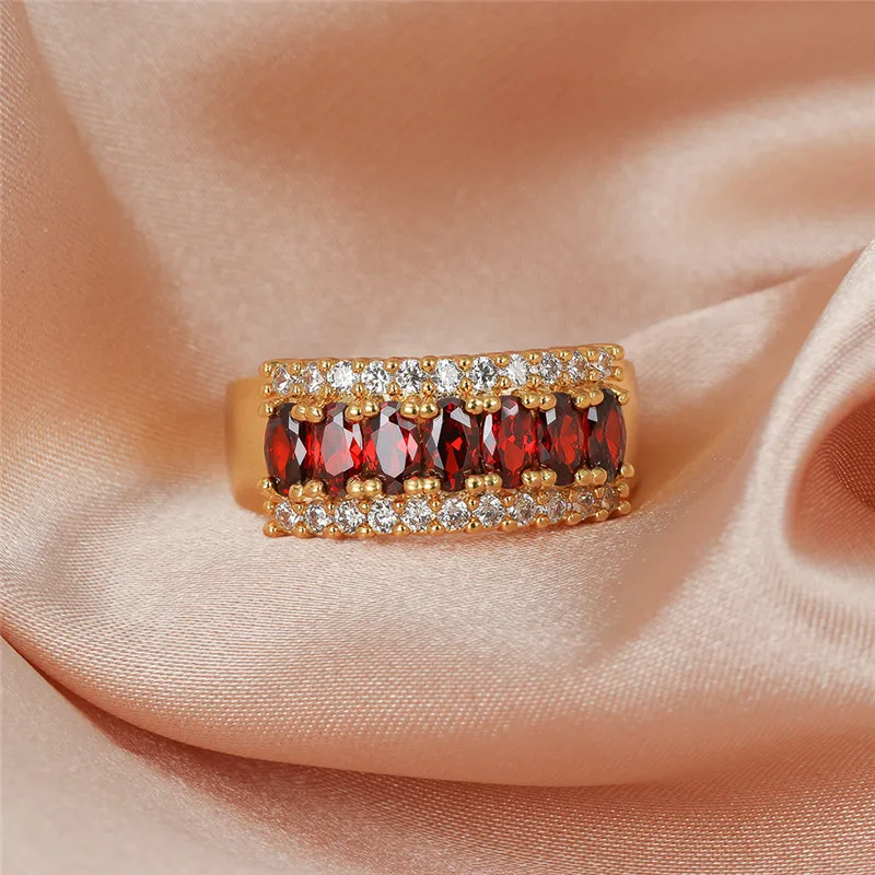 Роскошное женское Ювелирное Украшение с красным кристаллом очаровательные