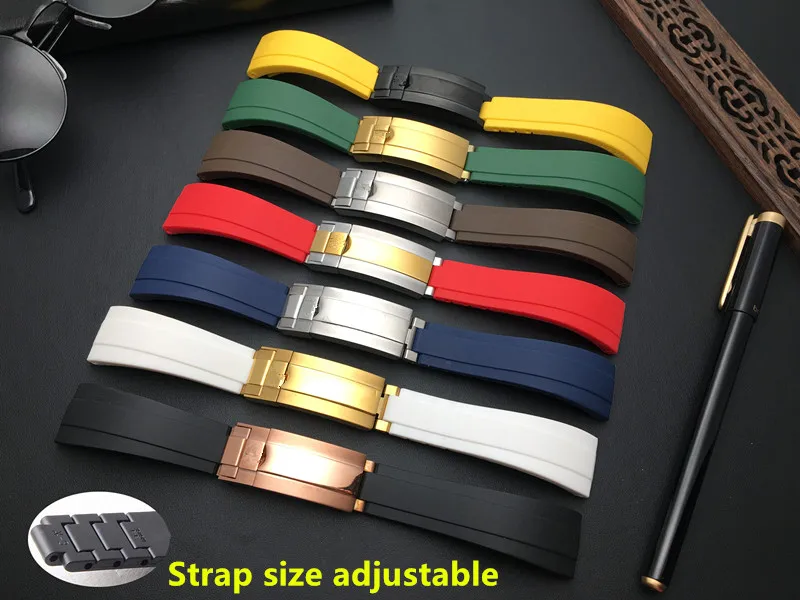 Мягкий резиновый силиконовый ремешок 20 мм 21 для часов Ремешок наручных Daytona Submariner