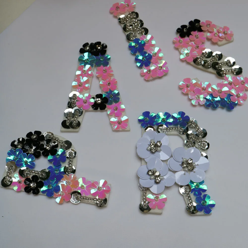 Paris Letter beaded appliques patches for clothing DIY sew on rhinestone patch Embroidery parches bordados para ropa | Дом и сад
