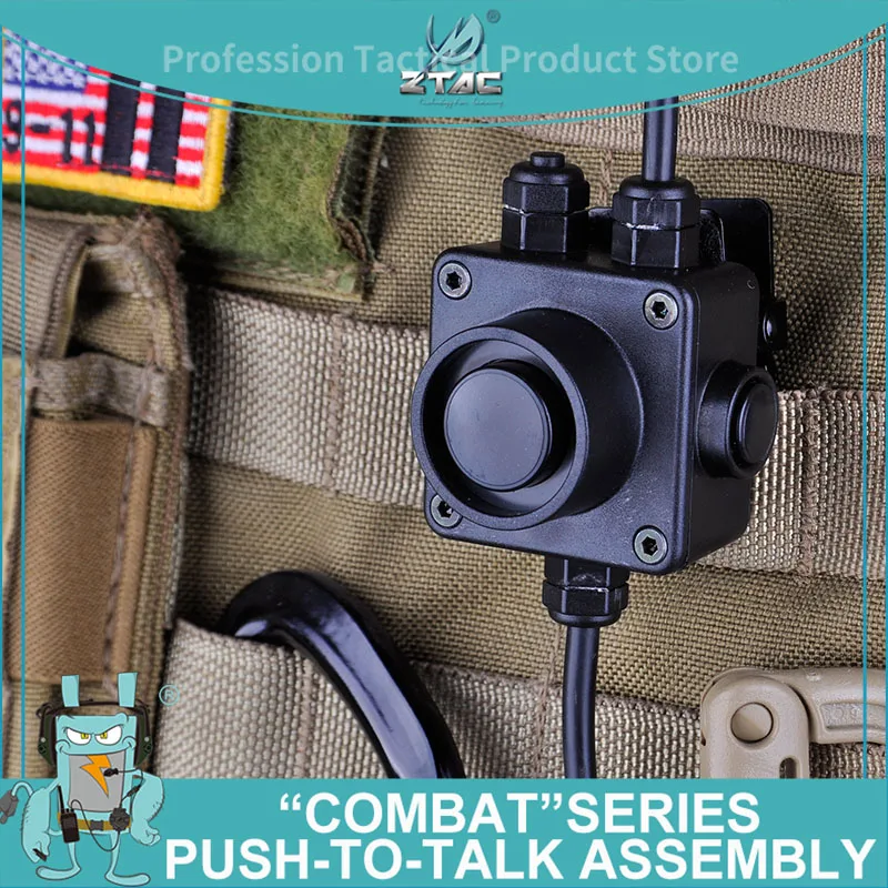 Z-TAC серия COMBAT Push to Talk для гарнитуры Z134 Airsoft штекер PTT тактические аксессуары для наушников Softair Midland Kenwood PTT