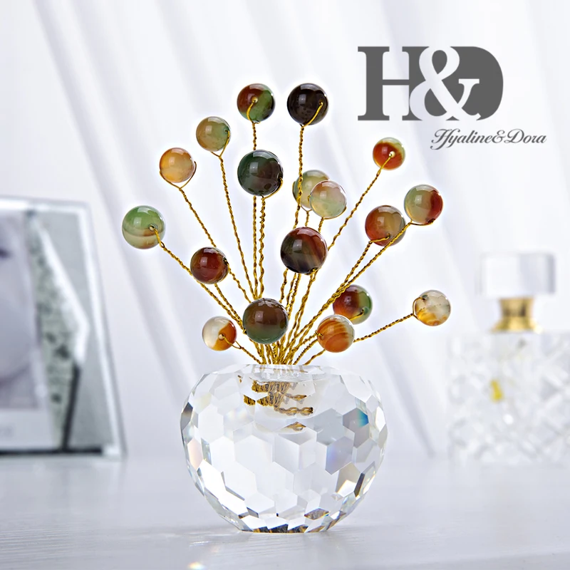 H& D Fengshui кристалл орнамент Индия натуральный камень медная проволока обёрточная бумага украшения для приборной панели автомобиля Рождественские подарки Домашний офис Декор
