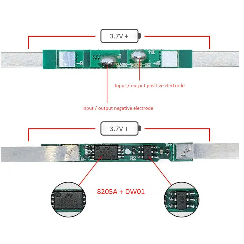 10PCS 1S 3A/5-6A BMS PCB Protection Board For 3.7V 18650 Li-Ion Lithium Battery