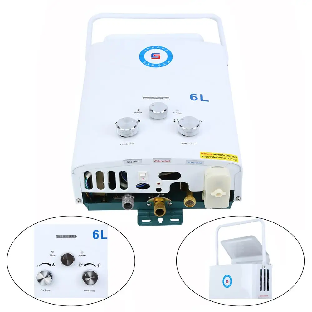 Газовый водонагреватель Honhill 6 л из нержавеющей стали с функциями мгновенный