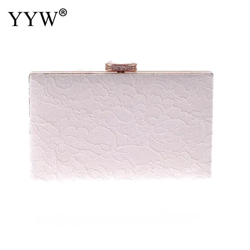 Lace Embroidery Evening Bag With Diamond Buckle Elegant Small Square Bag For Wedding Or Party Clutch Bag For Wman Shoulder Bag