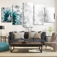 5 boardspcs blue floral white background poster abstract painting decorative canvas painting living room bedroom irregular hd