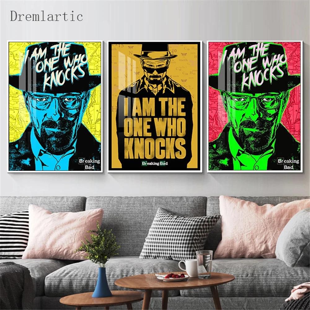 

Am One Knocks Breaking Bad Art Home Decor Canvas Printing Silk Fabric Print Wall Poster No Frame 20-1005-39