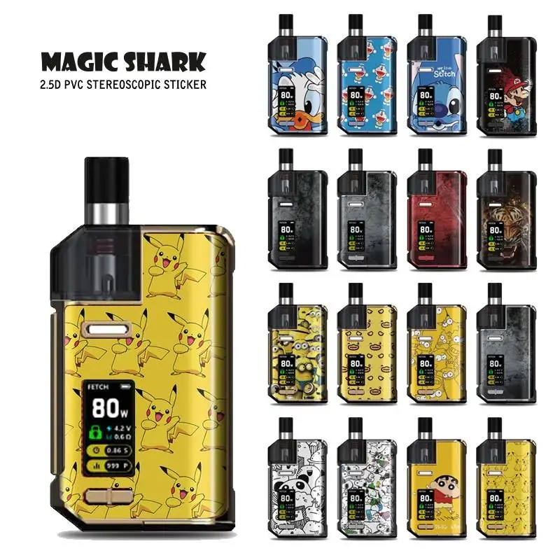 Волшебная Акула дорамон миндальный карандаш Shinchan Pikachu Stitch наклейка пленка для Smok