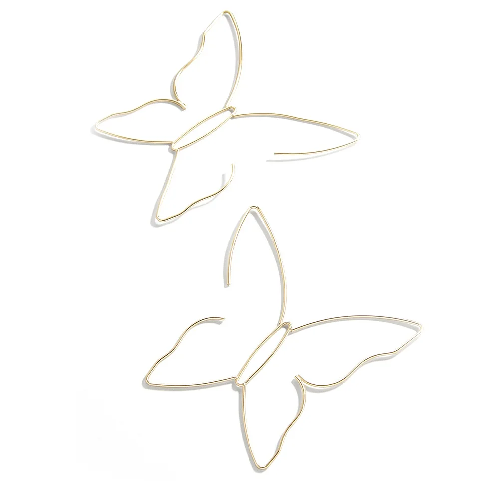 Простой женский новый дизайн крылья-бабочки золотые Искусственные серьги