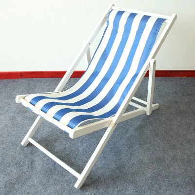 Satılık Plaj Sandalyesi Katlanır Recliner Katı Ahşap Oxford Tuval Sandalye Recliner Koltuk Açık Taşınabilir öğle Yemeği Molası Ahşap Recliner