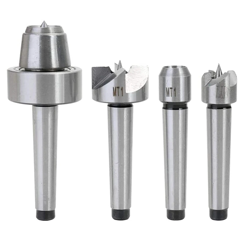 

4PCS Woodworking Thimble Sets MT1 Wood Lathe Turning Spur Cup Center Set for Wood Turning Tool Woodworking Thimble