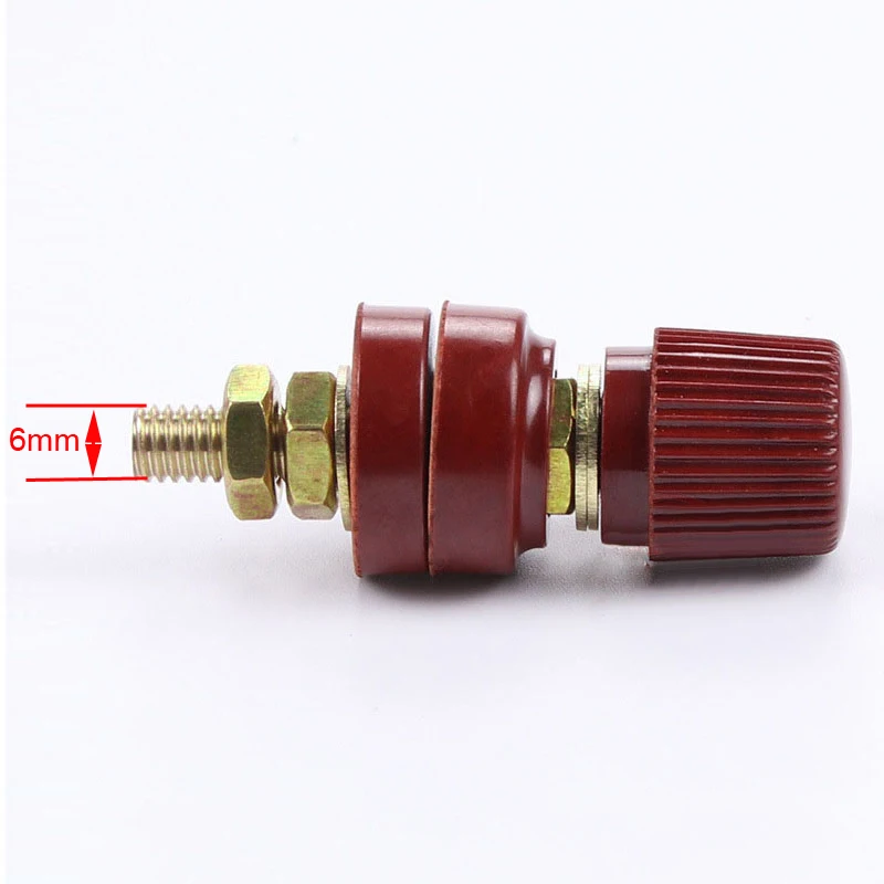 

1pair Black Red New 6mm Remote Battery Power Junction Post Connector Terminal Kit Stud Premium