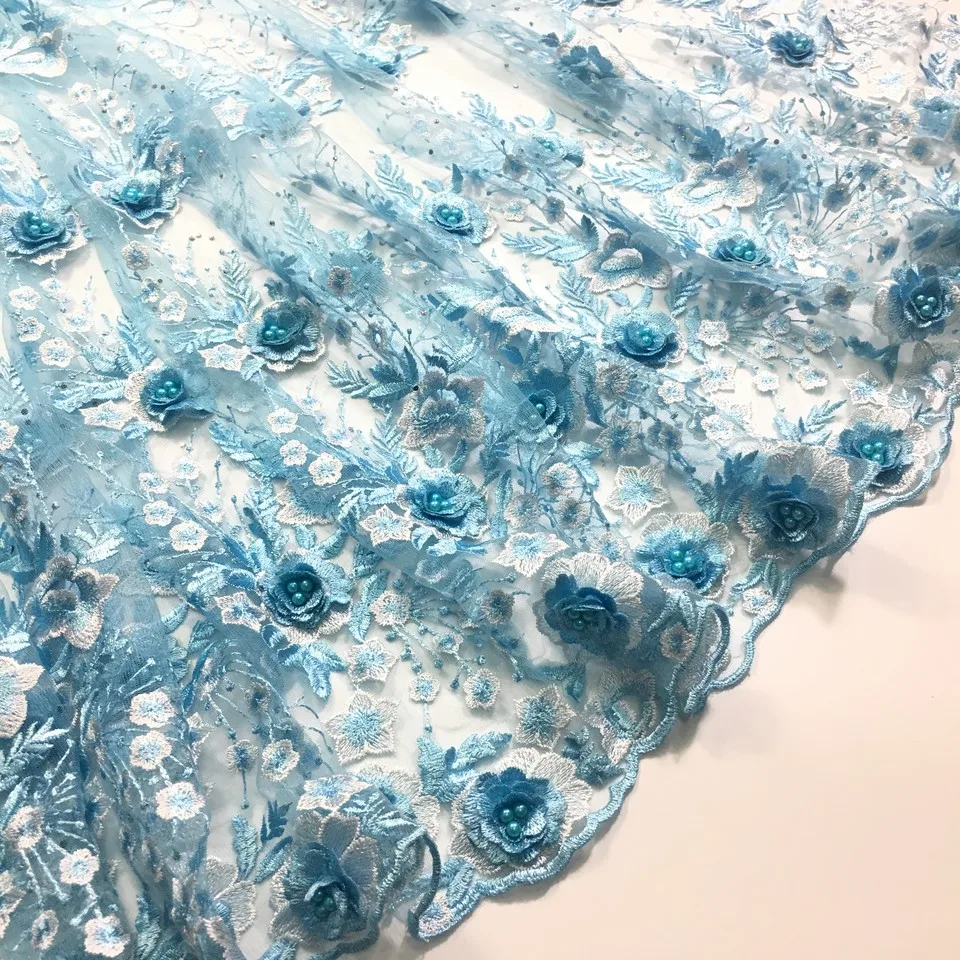 Африканская кружевная ткань 2021 Высококачественная 3d аппликация вышивка тюль