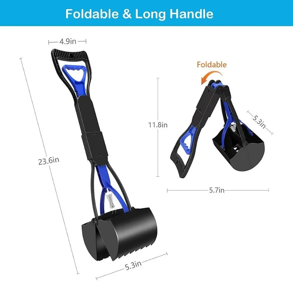

Pet Pooper Scooper With Long Foldable Handle Dogs Cats Clean Waste Pick Up Tool Outdoor Walking Waste Picker Durable Spring