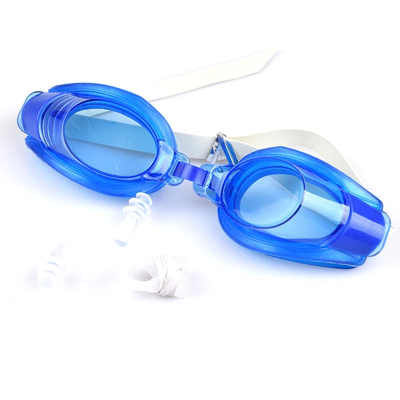 

1pc Silicone Swimming Goggles Waterproof Anti Fog Goggles Set UV Protection Wide View Adjustable Glasses With Nose Clip Ear Plug
