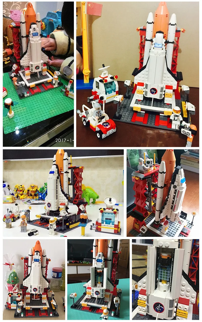 

679pcs City Spaceport Building Blocks Star Space Shuttle Wars Bricks Model Educational Toys for Children