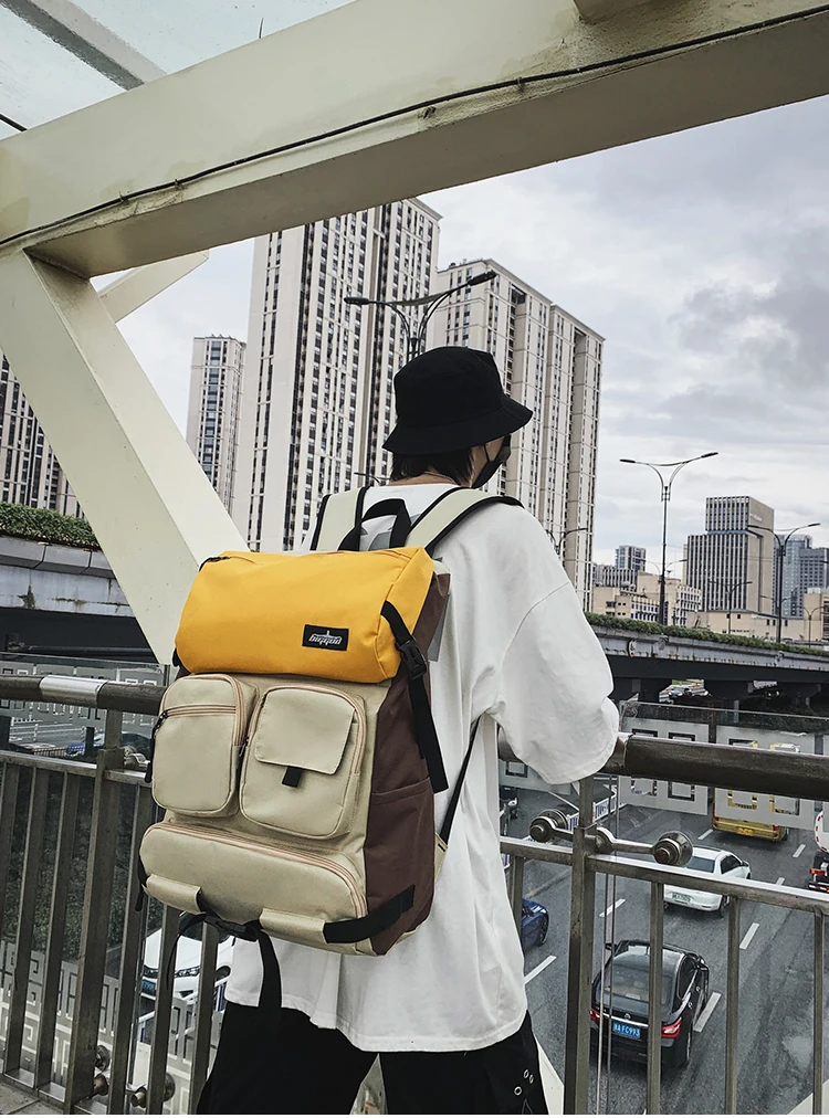 

PB2457 Flap Japanese backpack large capacity 2020 new backpack