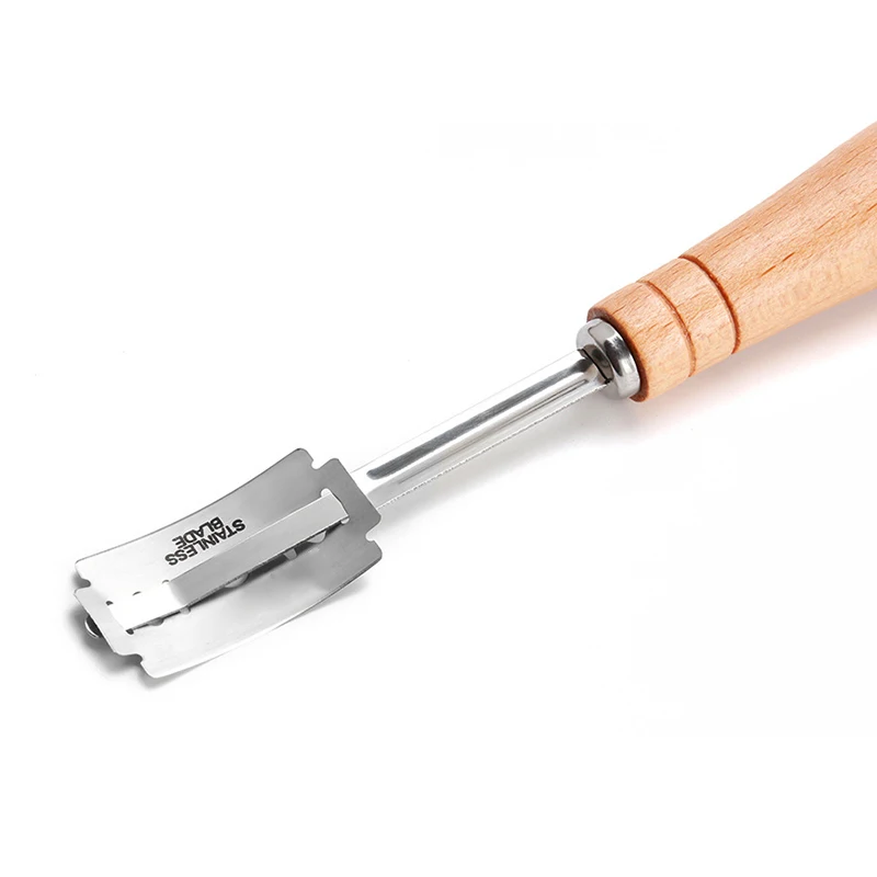 Хлебопечки резак инструмент для резки теста бритва с деревянной ручкой формы