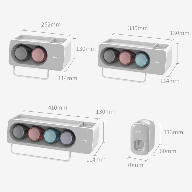 

PEISI Automatic Toothpaste Dispenser Squeezer Wall-Mounted Storage Rack Toothbrush Stand Rack Household Bathroom Accessories