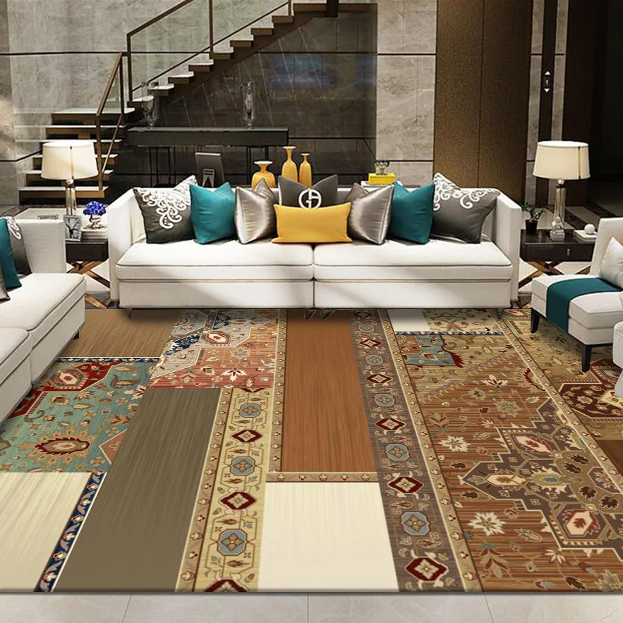 

Persian Retro Carpets Floral Printed Carpets for Living Room Washable Area Rugs Floor Non-slip Rug 120x160cm tapis Bedroom Decor