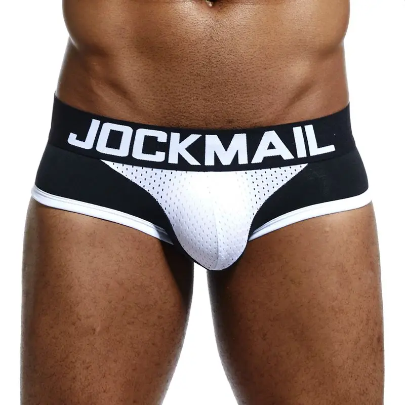 JOCKMAIL, фирменное Мужское нижнее белье, боксеры, трусы, сетчатые, дышащие, с мешочком для пениса, cueca, боксеры, calzoncillos hombre, трусы для сна - Цвет: Черный