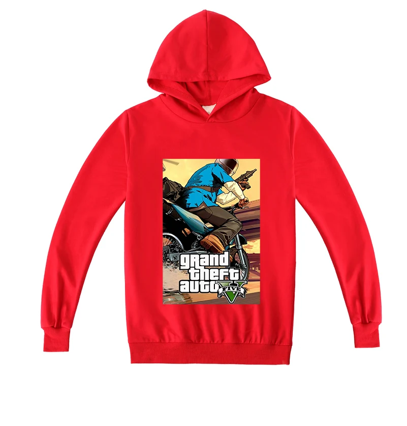Grand Theft Auto Game GTA 5/Детские осенние толстовки с капюшоном толстовка длинными