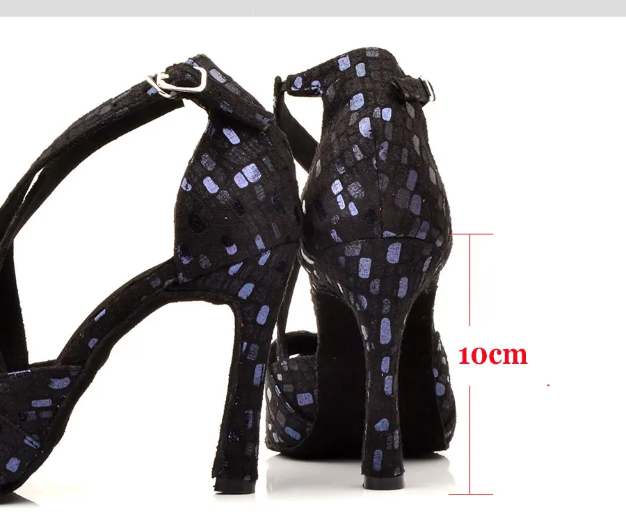 Ladingwu New Dance Shoes Women Profession Ballroom Dance Shoes Salsa Women Black Gold Suede Comfortable Soft Bottom Dance Sandal