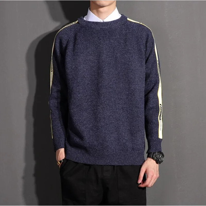 Мужской зимний Новый Повседневный пуловер мужской модный свитер с круглым