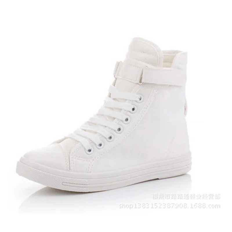 

Vulcanize Shoes White Denim Sneakers Basket Femme Casual Shoes Tenis Feminino High Top Flat Shoes Trainers Women Zapatos Mujer