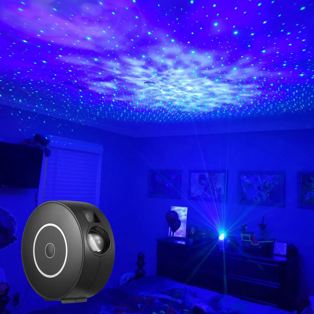 구매 스마트 별이 빛나는 프로젝터 갤럭시 야간 조명 바다 파도 장식 생일 파티 웨딩 무대 Alexa Google 홈과 함께 작동